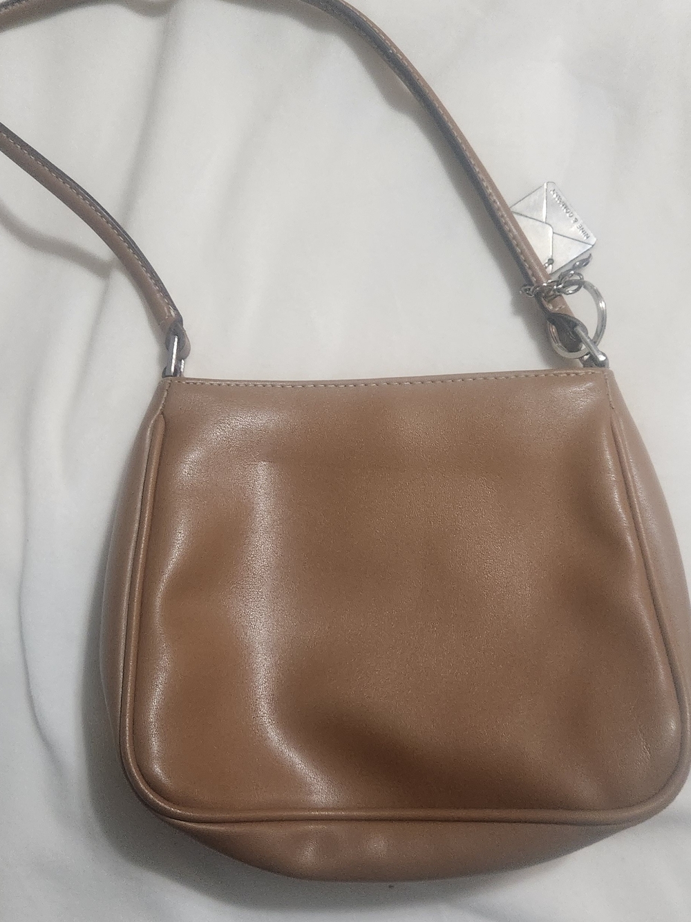 Leather Shoulder Bag in Tan by (Unknown)